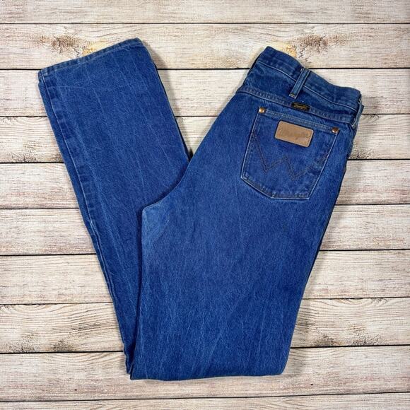 Wrangler Jeans Men's 37 Cowboy Cut Fit Denim Blue Jeans - Picture 1 of 9
